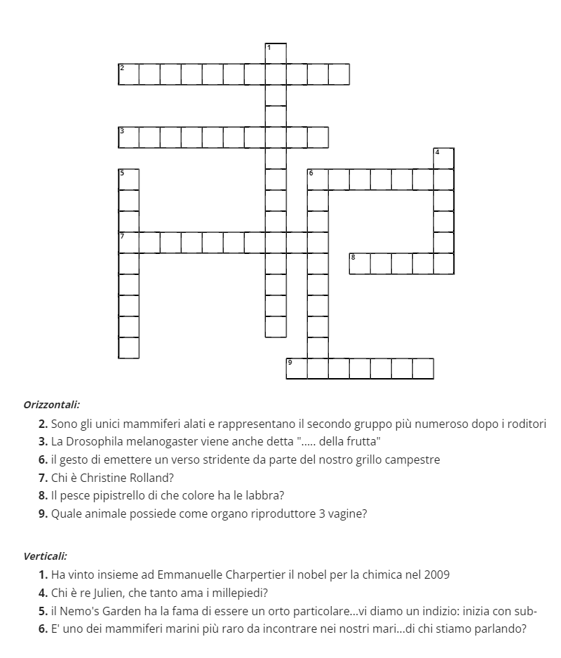 Terzo cruciverba scientifico