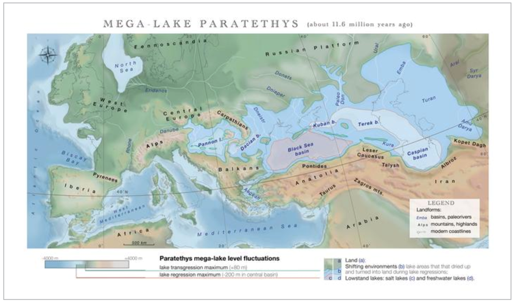 Rappresentazione della Paratetide 11 milioni di anni fa. Foto credits: Università di Utrecht e Eurekalert